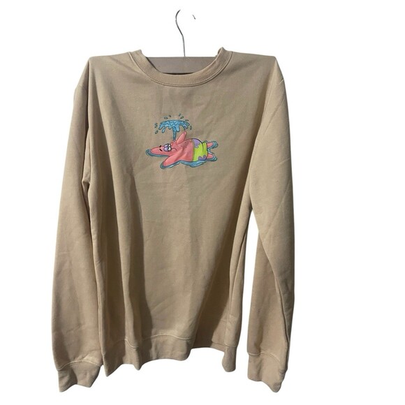 SPONGEBOB SQUAREPANTS SWEATSHIRTMEN SMALL BEIGE New With Tags - Picture 6 of 16